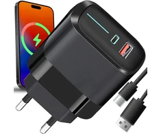 RTO Szybka kroviklis komplektas 3in1 kubas + kabelis usb typ-c 20w greitas krovimas - er1090