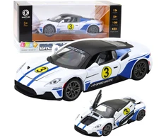 Lean Toys Metalinis sportinis automobilis su šviesomis, garsais, 1:22, baltas