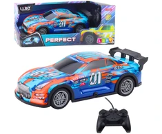 Lean Toys Nuotoliniu būdu valdomas lenktyninis automobilis su švytinčiu korpusu