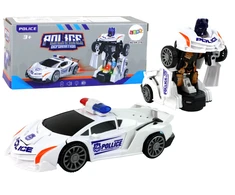 Automobilis - robotas 2in1 Lean toys, baltas