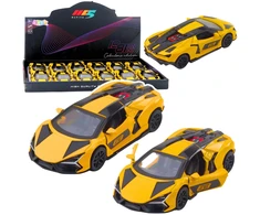 Lean Toys Lenktyninis automobilis metalinis 1:32 geltonas su atidaromomis durimis