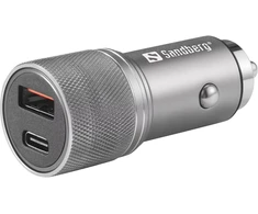 „Sandberg“ – automobilinis įkroviklis 1xQC3.0 + 1xUSBC 48W