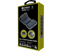 „Sandberg“ – saulės energija varoma 6 panelių išorinė baterija, 20000 mAh