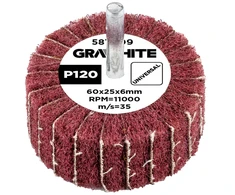 Ściernica Plokštelinis šlifavimo diskas su abrazyvine vilna, kotas 60 x 25 x 6 mm, P120