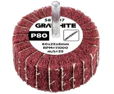 Ściernica Plokštelinis šlifavimo diskas su abrazyvine vilna, kotas 60 x 25 x 6 mm, P80