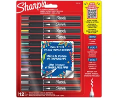 „Sharpie“ akriliniai žymekliai su teptuko antgaliu, įvairių spalvų, 12 vnt. (2201183)