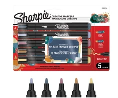 „Sharpie“ – „Creative Acrylic“ 5 lizdinės plokštelės – šilti atspalviai – apvalus galiukas (2223314)