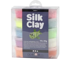 Silk Claycreative Toys Šilko molis - pagrindinės spalvos (10 x 40 g) (79146)