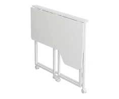 Składane „Maclean“ sulankstomas stalas/stalas, baltas, mobilus, 100x65 cm, maks. 50 kg, kampinis, L formos, MC-1250 L/W