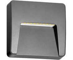 Sieninis šviestuvas Orno SLIGO LED 3W, fasado šviestuvas, 240lm, IP65, 4000K, kvadratinis, pilkas