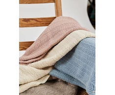 Patalynės komplektas Smallstuff Smulkūs daiktai - Kūdikių antklodė, žuvies kaulas, merino vilna - Mėlyna - 80x100 cm (70007-84)