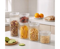 Sobczyk - Stikliniai laikymo indeliai su briaunomis - 5 vnt. pakuotė - 2 x 500 ml, 2 x 1000 ml, 1 x 1500 ml