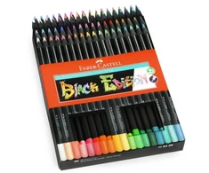 Spalvoti pieštukai „Faber-Castell“, juodos spalvos, 36 vnt. (116436)