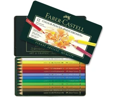 Spalvotų pieštukų rinkinys Faber-Castell Polychromos, 12 vnt. (110012)