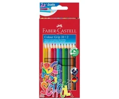 Spalvotų pieštukų rinkinys „Faber-Castell“, 10 spalvų, su rankena, 201585