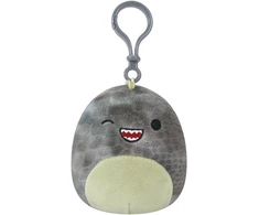 Squishmallows Minkšti saldainiai - Įvairūs 9 cm P15 Užsegimas - Xander mirksintis pilkas tiranozauras