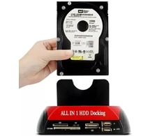 Stacja SATA diskų prijungimo stotelė, kortelių skaitytuvas 2,5' 3,5' IDE HDD SSD USB 3.0