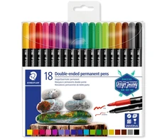 Staedtler Duo Permanent flomasteriai, 18 vnt., įvairūs (3187 TB18)