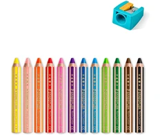 Staedtler - Noris Junior Chunky 3in1 spalvoti pieštukai, 12 vnt. (+2 metai) (140 C12)