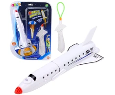 Lean Toys Žaislinė raketa su parašiutu ir timpa
