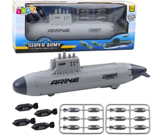 Lean Toys Povandeninis laivas su torpedų mechanizmu, 28 cm