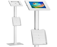 Stojak „Maclean“ reklaminis planšetinio kompiuterio laikiklis, tvirtinamas prie grindų su užraktu, 9,7–11 colių, „iPad“ / „Air“ / „iPad Pro“, „Galaxy Tab A“ / „Tab A7“ / „Tab S6 Lite“, MC-4