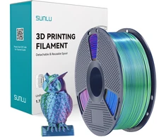 Sunlu PLA+ Silk Tri-Color Filament (mėlynas-žalias-violetinė)