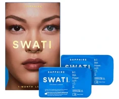 SWATI - Spalvoti kontaktiniai lęšiai 1 mėnesiui - Safyro spalvos