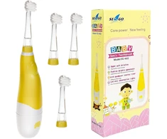 Šepetėlis SEAGO ultragarsinis dantų šepetėlis vaikams, geltonas, 1xAAA 1.5V (nepridedamas), 4 galvutės, SG-902 geltonas