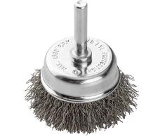 Szczotka 50 mm vielinis taurės formos šepetys, gofruota plieninė viela, su 6 mm kotu
