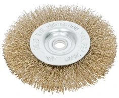Szczotka Plieninės vielos diskinis šepetys, žalvarinis, 100 mm skersmens, proline