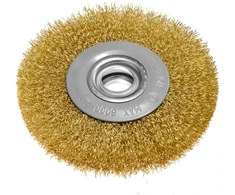 Szczotka Vielinis diskinis šepetys 125 x 20 mm, gofruota viela, padengta žalvariu
