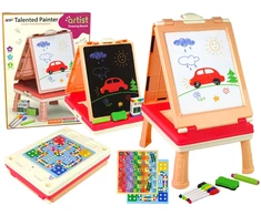 Lean Toys Daugiafunkcinis dvipusis žaidimų stalas vaikams