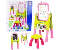 Lean Toys Daugiafunkcinis mokomasis stalas su lenta ir kėdute, 110x44x44 cm