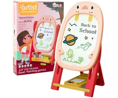 Lean Toys Dvipusė magnetinė lenta 67x37x25 cm su žaidimų rinkiniu, 56 vnt.