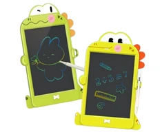 Lean Toys Piešimo lenta vaikams su stiliuku, dinozauras, žalia