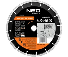 Tarcza 230 x 22,2 mm segmentuotas lazeriu suvirintas deimantinis diskas