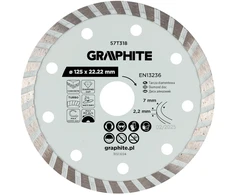 Tarcza Turbo pjovimo deimantinis diskas, 125 x 22,22 mm, sausam ir šlapiam pjovimui