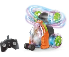 Tec Toy Crazy Tumbler - Akrobatinis automobilis su žibintuvėliu - Radiovadomas 2,4 GHz - Oranžinis (534444)