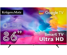 Televizorius Kruger &amp; Matz 86" UHD QLED smart DVB-T2/S2 H.265 Hevc