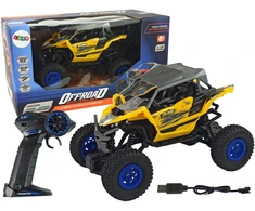 Lean Toys Geltonas nuotoliniu būdu valdomas visureigis automobilis 2.4 GHz 1:16