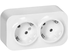 Orno „ToDo“ dvigubas lizdas 2x2P+Z, 16A/230VAC, IP20, Schuko, baltas