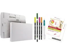 Tombow - akvarelės drobės rinkinys su gėlių raidėmis