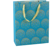 Lean Mėlyna Dovanų maišelis Elegant Gold Stars Mėlyna 32 x 26 x 12 cm