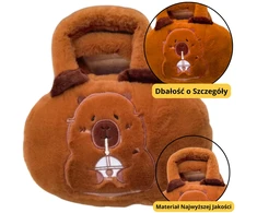 Lean Toys Pliušinis krepšys su kapibara, rudas, 20 cm