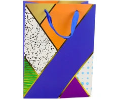 Lean Popierinis dovanų maišelis su geometriniais raštais 23 x 18 x 10.5 cm