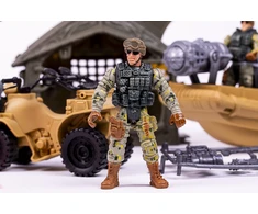Toymax Specialiųjų pajėgų karinis rinkinys su valtimi, sraigtasparniu, keturračiu ir priedais (520374)