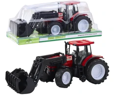 Lean Toys Traktorius su griebtuvu, 36.5x14.5x13 cm, raudonas