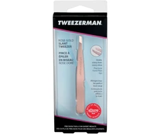 Tweezerman - pasviręs pincetas - rožinio aukso spalvos