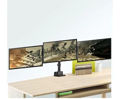 Uchwyt „Maclean“ stalo laikiklis 3 LCD monitoriams, VESA 75x75 ir 100x100, 2x USB 3.0, 17–27", 3x7 kg, MC-811